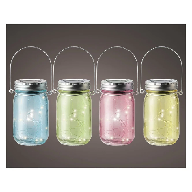 LED-Solarlampe - Aus Glas - 8 X 14 Cm - 1 Stück 3 LED-Solarlampe - Aus Glas - 8 X 14 Cm - 1 Stück