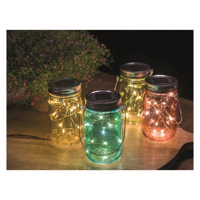 LED-Solarlampe - Aus Glas - 8 X 14 Cm - 1 Stück 8 LED-Solarlampe - Aus Glas - 8 X 14 Cm - 1 Stück – Bild 6