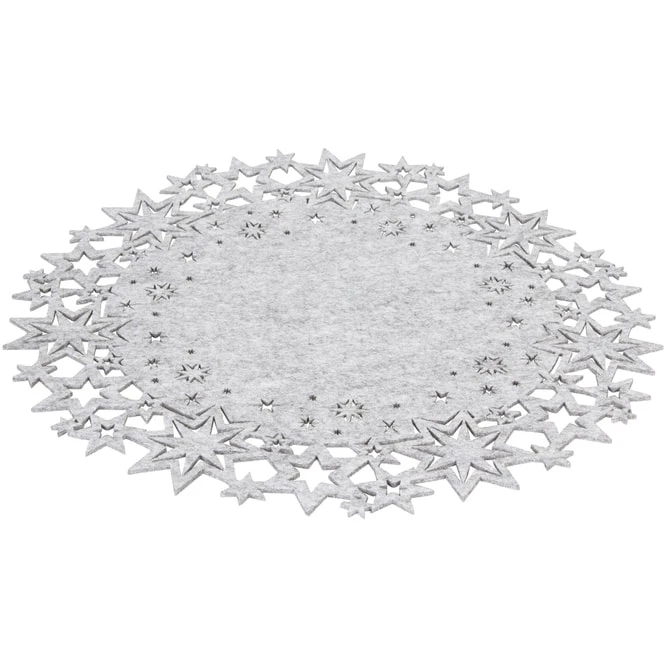 Platzset - Sterne - Aus Filz - Ø = 45 Cm - Grau 4 Platzset - Sterne - Aus Filz - Ø = 45 Cm - Grau – Bild 2