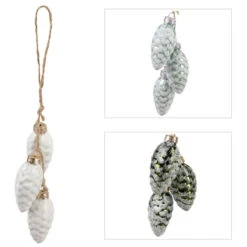 3 Dekohänger - Tannenzapfen - Aus Glas - 1 Set -Wohndeko 199576 1