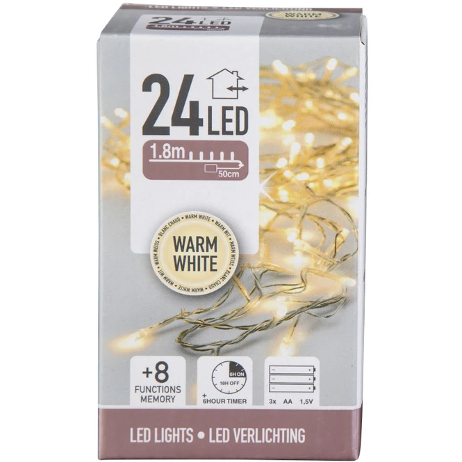 24er LED-Lichterkette - Ca. 1,80 M - Warmweiß 6 24er LED-Lichterkette - Ca. 1,80 M - Warmweiß – Bild 4