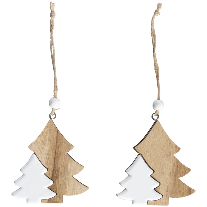 Dekohänger - Tannenbaum - Aus Holz - Ca. 7 X 1 X 7,5 Cm - 2 Stück 3 Dekohänger - Tannenbaum - Aus Holz - Ca. 7 X 1 X 7,5 Cm - 2 Stück