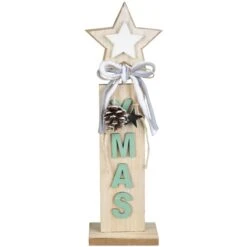 Standdeko - Stern - Aus Holz - 15 X 9 X 48 Cm