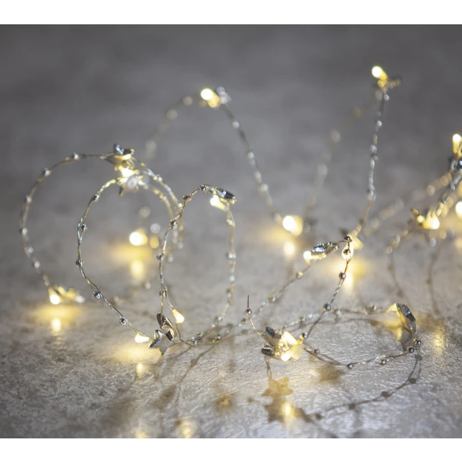 20er LED-Lichterdraht - Sterne - 2 M - Silber 3 20er LED-Lichterdraht - Sterne - 2 M - Silber