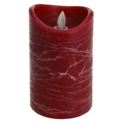 LED-Kerze - Aus Echtwachs - Ca. 7,5 X 12 Cm - Dunkelrot 5 LED-Kerze - Aus Echtwachs - Ca. 7,5 X 12 Cm - Dunkelrot -Wohndeko 211877 1