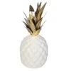 Ananas - Aus Keramik - Ca. 11,5 X 11,5 X 26 Cm - Weiß/gold -Wohndeko 213506 neu