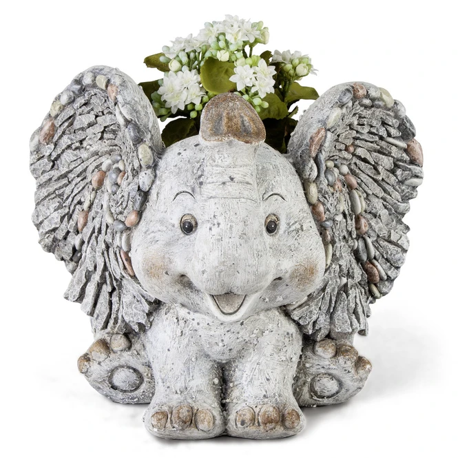 Pflanzgefäß - Elefant - Aus Magnesia - Ca. 28 X 31 X 26 Cm 4 Pflanzgefäß - Elefant - Aus Magnesia - Ca. 28 X 31 X 26 Cm – Bild 2