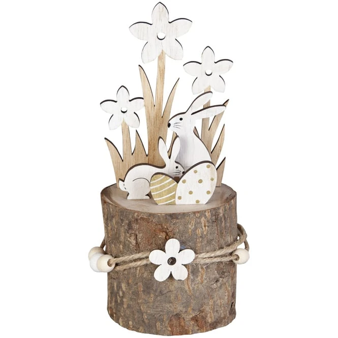 Standdeko - Hasen - Aus Holz - 7 X 7 X 18 Cm 3 Standdeko - Hasen - Aus Holz - 7 X 7 X 18 Cm