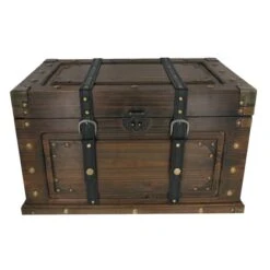 Truhe - L - Dunkelbraun - Aus Holz - Ca. 61 X 37 X 35 Cm