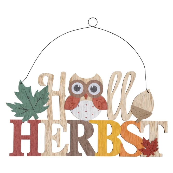 Dekohänger - Hallo Herbst - Aus Holz - Ca. 30,5 X 15,5 Cm 4 Dekohänger - Hallo Herbst - Aus Holz - Ca. 30,5 X 15,5 Cm – Bild 2