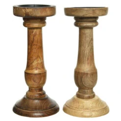 Kerzenständer - Aus Holz - Ca. 11 X 25 Cm - 1 Stück -Wohndeko 2190401 1 neu