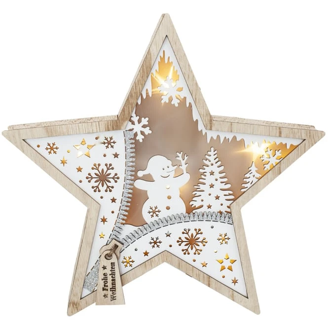 LED-Standdeko - Stern - Aus Holz - Ca. 27,5 X 4,5 X 26 Cm 3 LED-Standdeko - Stern - Aus Holz - Ca. 27,5 X 4,5 X 26 Cm