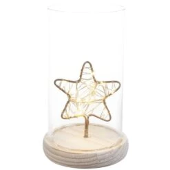 LED-Zylinder - Stern - Aus Glas - Ca. 11,5 X 16,5 Cm 5 LED-Zylinder - Stern - Aus Glas - Ca. 11,5 X 16,5 Cm -Wohndeko 219128