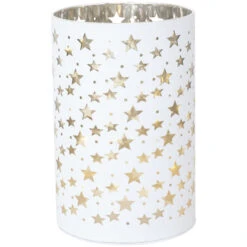 LED-Zylinder - Sterne - Aus Glas - Ca. 10 X 15,5 Cm 5 LED-Zylinder - Sterne - Aus Glas - Ca. 10 X 15,5 Cm -Wohndeko 219134