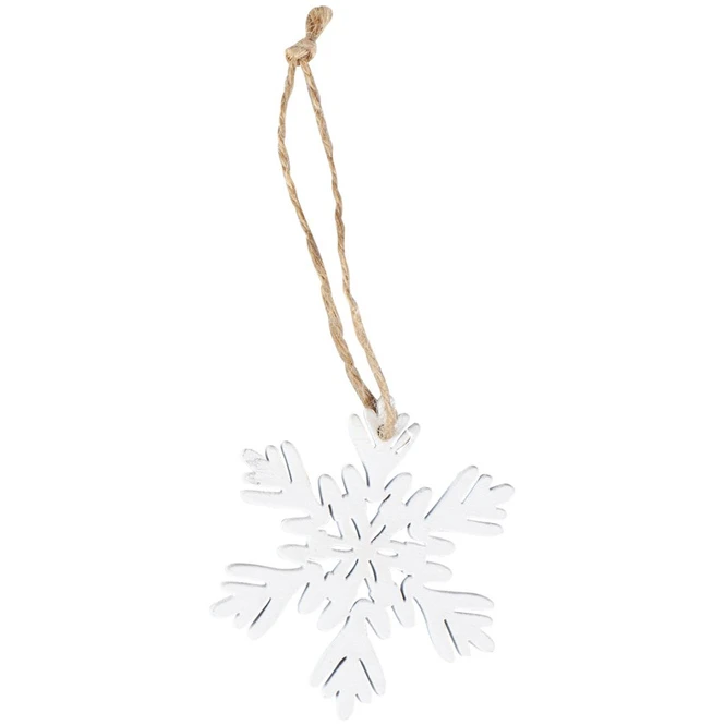 Dekohänger - Schneeflocken - Aus Holz - Ø = Ca. 6 Cm - 15 Stück 4 Dekohänger - Schneeflocken - Aus Holz - Ø = Ca. 6 Cm - 15 Stück – Bild 2