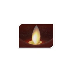 LED-Kerze - Aus Echtwachs - Ca. 7 X 15 Cm - Rot