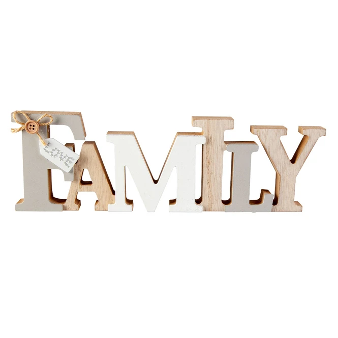 Deko-Schriftzug - Family - Aus Holz - Ca. 25,5 X 3 X 9 Cm 2 Deko-Schriftzug - Family - Aus Holz - Ca. 25,5 X 3 X 9 Cm