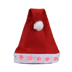Nikolausmütze - Mit Blinkfunktion - Für Erwachsene - Ca. 30 X 45 Cm