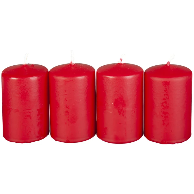 Stumpenkerzen - Ca. 5 X 8 Cm - 4 Stück - Kaminrot 3 Stumpenkerzen - Ca. 5 X 8 Cm - 4 Stück - Kaminrot