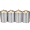 Stumpenkerzen - Ca. 5 X 8 Cm - 4 Stück - Silber 2 Stumpenkerzen - Ca. 5 X 8 Cm - 4 Stück - Silber -Wohndeko 222671 2