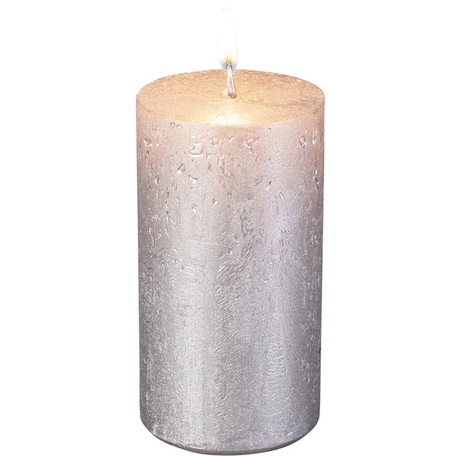 Stumpenkerze - Nova - Ca. 6 X 11 Cm - Grau 3 Stumpenkerze - Nova - Ca. 6 X 11 Cm - Grau