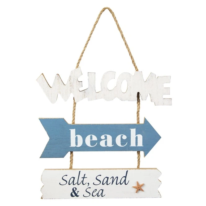 Dekohänger - Welcome Beach - Aus Holz - Ca. 23,5 X 0,5 X 33 Cm 3 Dekohänger - Welcome Beach - Aus Holz - Ca. 23,5 X 0,5 X 33 Cm