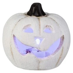 LED-Kürbis - Aus Terrakotta - Ca. 7,5 X 7 X 6,5 Cm