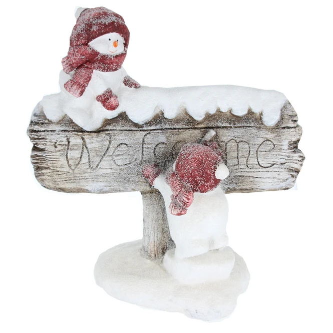 Dekofigur - Schneemänner - Welcome - Ca. 40,5 X 21 X 40 Cm 3 Dekofigur - Schneemänner - Welcome - Ca. 40,5 X 21 X 40 Cm