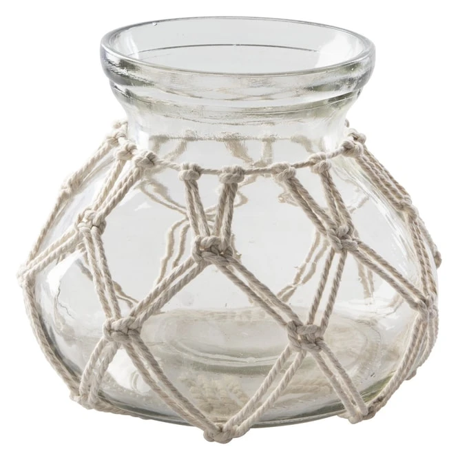 Teelichthalter - Makramee - Aus Glas - Ca. 11,5 X 15 Cm 4 Teelichthalter - Makramee - Aus Glas - Ca. 11,5 X 15 Cm – Bild 2