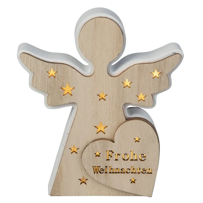 LED-Engel - Aus Holz - Ca. 16,5 X 2,5 X 14 Cm 3 LED-Engel - Aus Holz - Ca. 16,5 X 2,5 X 14 Cm