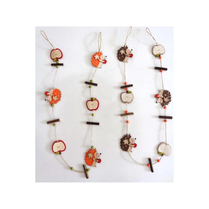 Deko-Girlande - Igel - Aus Holz - Ca. 120 X 6,5 Cm - 1 Stück 3 Deko-Girlande - Igel - Aus Holz - Ca. 120 X 6,5 Cm - 1 Stück