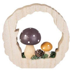 Standdeko - Pilze - Aus Holz - Ca. 18 X 2 X 18,5 Cm