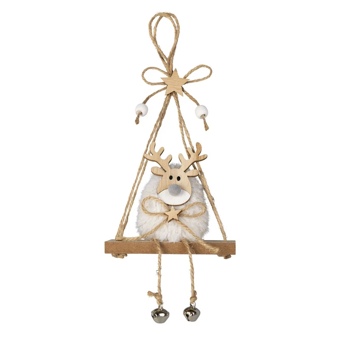 Dekohänger - Rentier - Aus Holz - Ca. 10 X 4 X 22 Cm - Braun/weiß 3 Dekohänger - Rentier - Aus Holz - Ca. 10 X 4 X 22 Cm - Braun/weiß