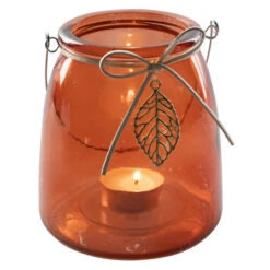 Teelichtglas - Blatt - Ca. 11 X 13 Cm