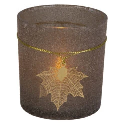Teelichtglas - Blatt - Ca. 7,5 X 8 Cm - Braun