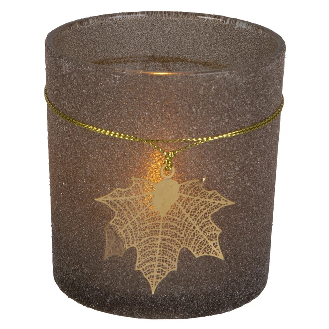 Teelichtglas - Blatt - Ca. 7,5 X 8 Cm - Braun 3 Teelichtglas - Blatt - Ca. 7,5 X 8 Cm - Braun