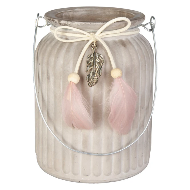 Windlicht - Federn - Aus Glas - Ca. 11 X 14,5 Cm 5 Windlicht - Federn - Aus Glas - Ca. 11 X 14,5 Cm – Bild 3