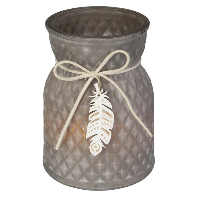 Teelichtglas - Feder - Ca. 10 X 12,5 Cm 3 Teelichtglas - Feder - Ca. 10 X 12,5 Cm