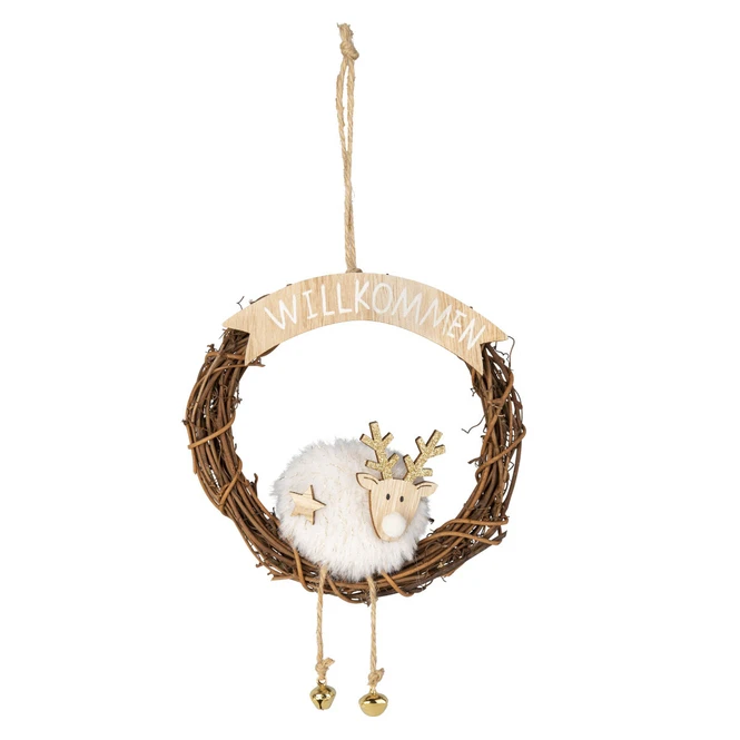 Dekohänger - Kranz - Aus Holz - Ca. 14 X 2,5 X 14 Cm - 1 Stück 4 Dekohänger - Kranz - Aus Holz - Ca. 14 X 2,5 X 14 Cm - 1 Stück – Bild 2