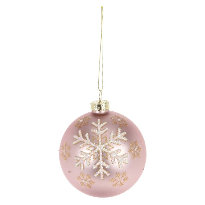 Christbaumkugel - Schneeflocken - Aus Glas - Ø = Ca. 8 Cm - 1 Stück 3 Christbaumkugel - Schneeflocken - Aus Glas - Ø = Ca. 8 Cm - 1 Stück