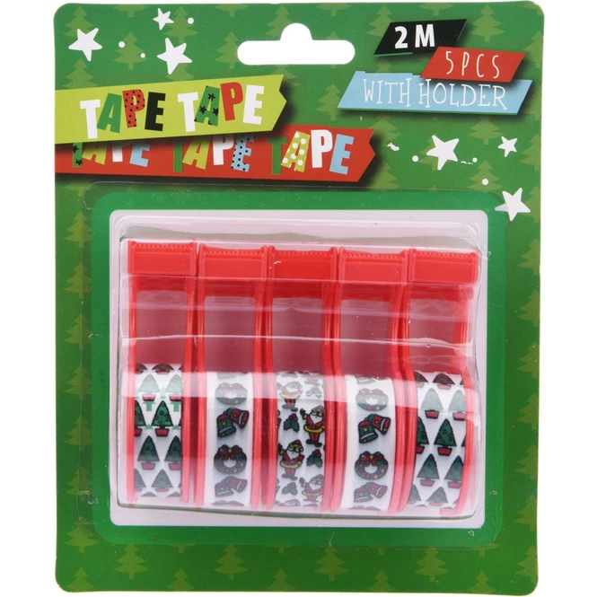 5 Motivklebebänder - 2m Mit Abroller - Weihnachten 3 5 Motivklebebänder - 2m Mit Abroller - Weihnachten
