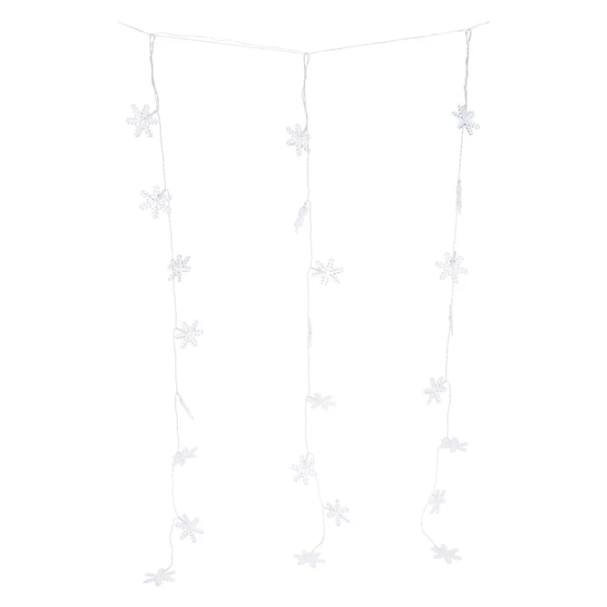 40er LED-Lichtervorhang - Schneeflocken - Ca. 100 X 96 Cm 3 40er LED-Lichtervorhang - Schneeflocken - Ca. 100 X 96 Cm