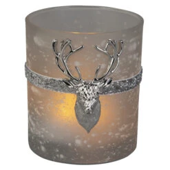 Teelichtglas - Rentier - Ca. 9 X 10 Cm - 1 Stück -Wohndeko 230045 3 neu