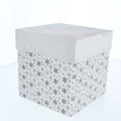 Geschenkbox Schneeflocke Silber - Ca. 12 X 12 X 12 Cm