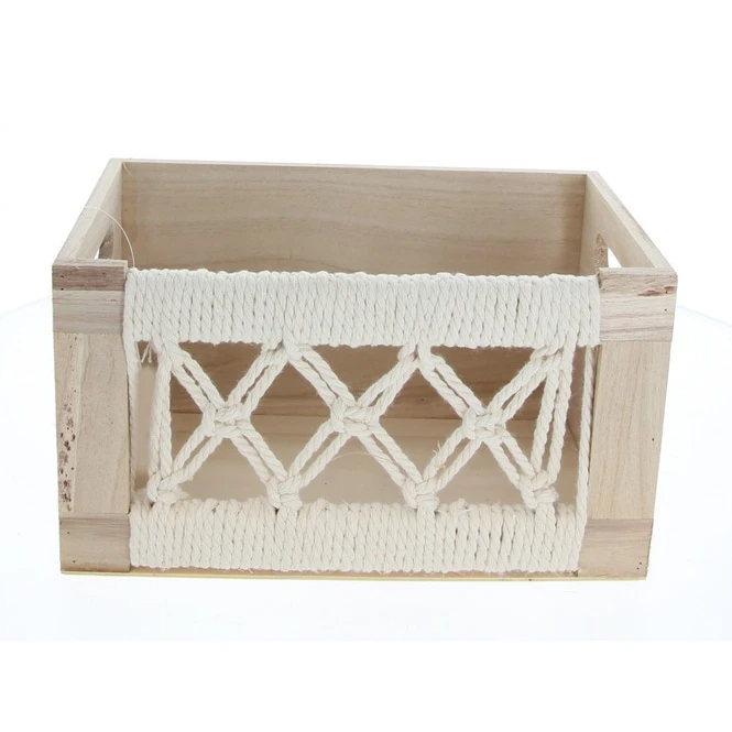 Box - Geflochtene Seiten - Aus Holz - Ca. 30 X 20 X 16 Cm 3 Box - Geflochtene Seiten - Aus Holz - Ca. 30 X 20 X 16 Cm