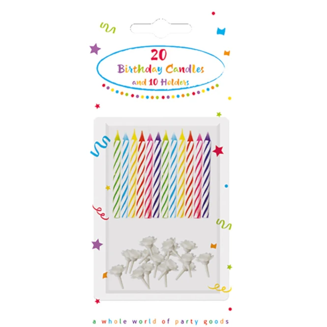 Procos Geburtstagskerzen - Inkl. Halter - 20 Stück 4 Procos Geburtstagskerzen - Inkl. Halter - 20 Stück – Bild 2