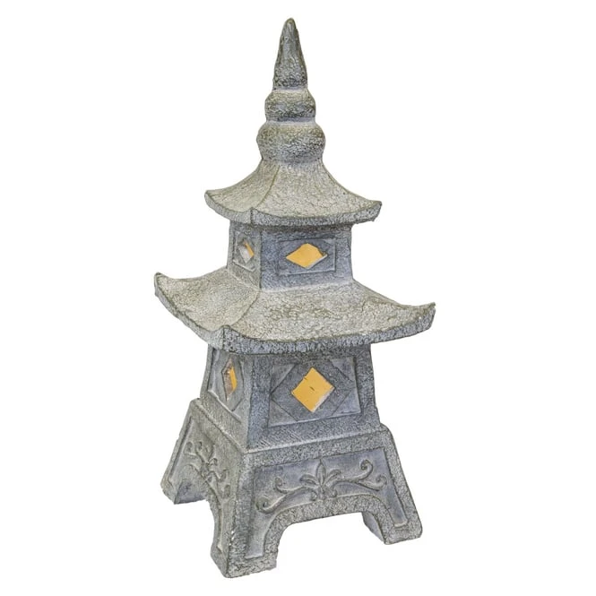 LED-Solarturm - Aus Magnesia - Ca. 23 X 23 X 53,5 Cm 4 LED-Solarturm - Aus Magnesia - Ca. 23 X 23 X 53,5 Cm – Bild 2