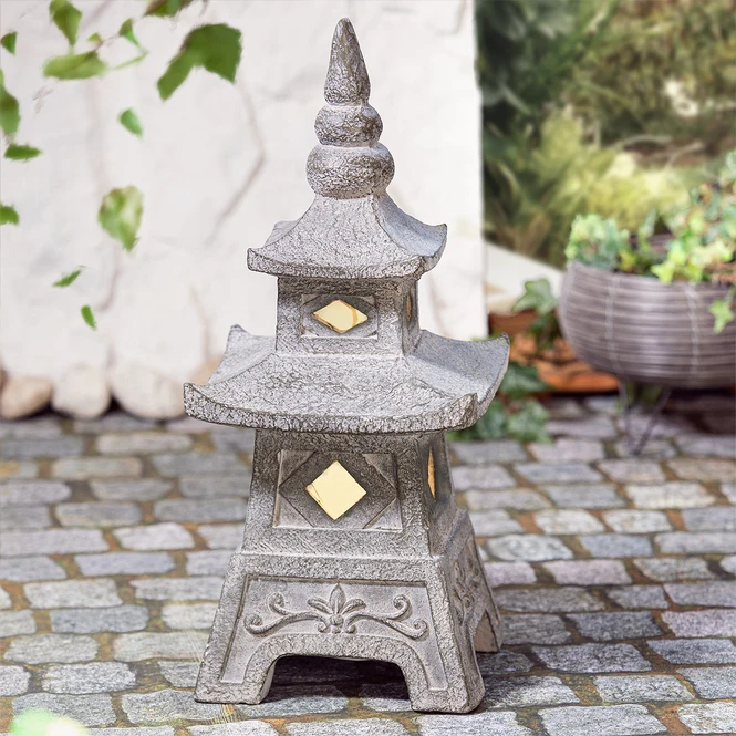 LED-Solarturm - Aus Magnesia - Ca. 23 X 23 X 53,5 Cm 3 LED-Solarturm - Aus Magnesia - Ca. 23 X 23 X 53,5 Cm