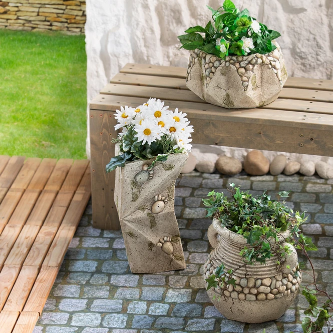 Pflanzgefäß - Säule - Aus Magnesia - Ca. 20 X 23 X 39,5 Cm 4 Pflanzgefäß - Säule - Aus Magnesia - Ca. 20 X 23 X 39,5 Cm – Bild 2