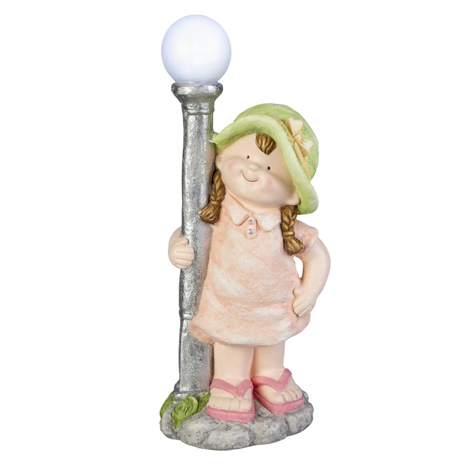 Dekokind Mit LED-Laterne - Aus Magnesia - Ca. 23,5 X 19 X 54 Cm 3 Dekokind Mit LED-Laterne - Aus Magnesia - Ca. 23,5 X 19 X 54 Cm